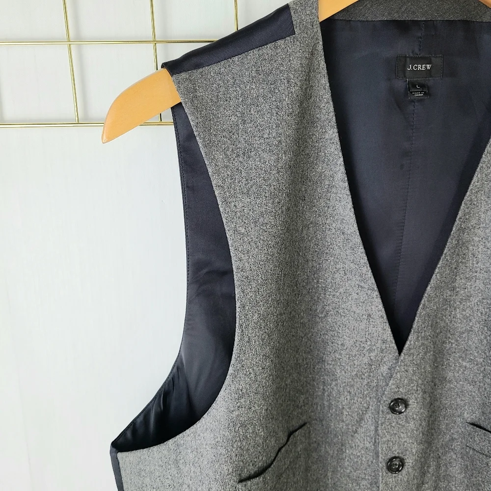 J. Crew Vitale Barberis Canonico Gray Wool Vest